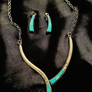 Sterling + Turquoise Necklace and Earrings